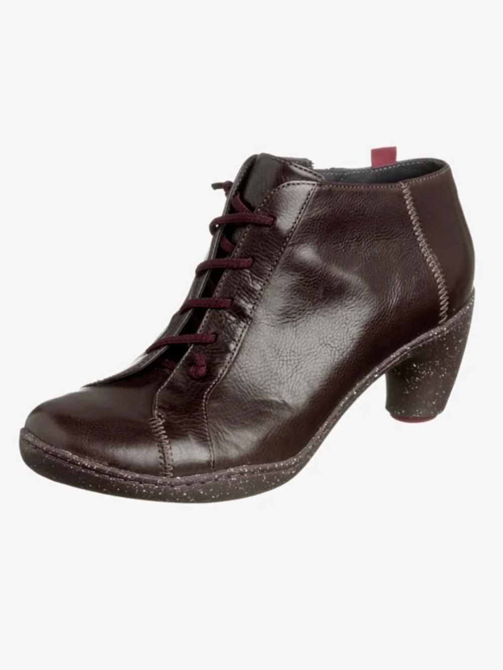 Camper Dark Brown/burgundy Leather Ankle Heeled shoes